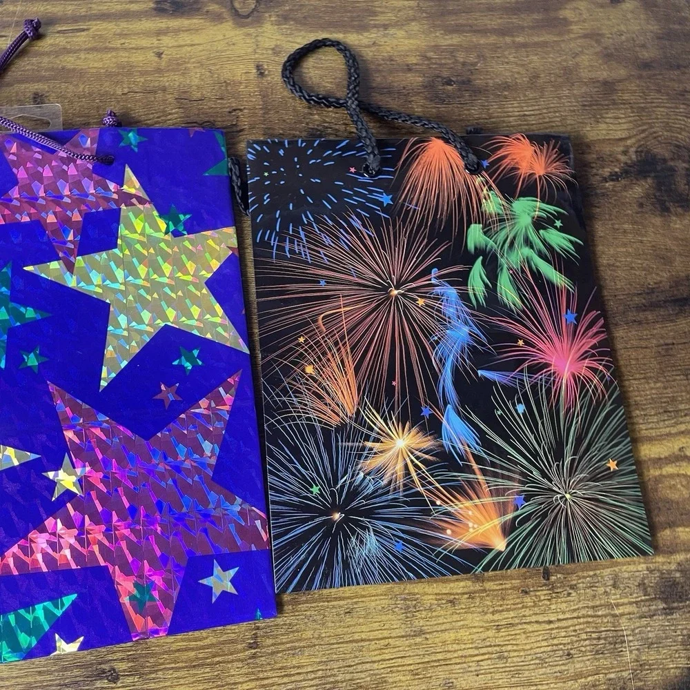 Vtg Lot Of 3 Small Gift Bags Celebrations